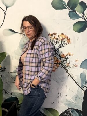 Koszula flanelowa - lila - beż